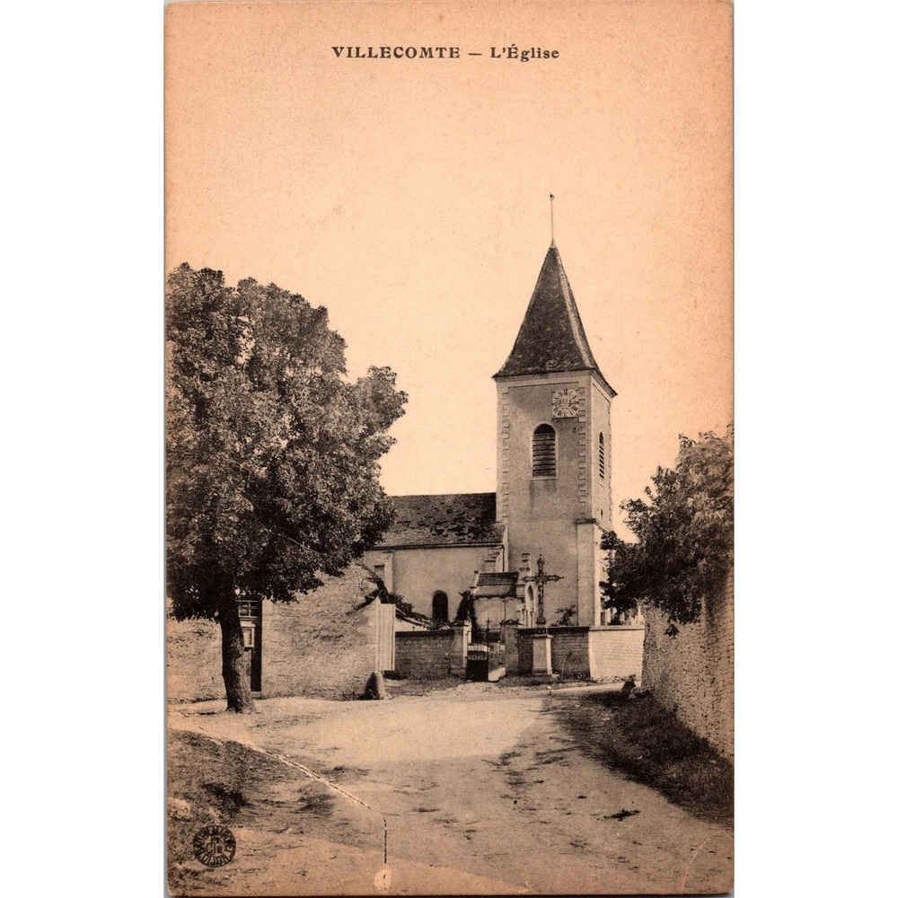Vintage Villecomte L'Église French Church‎ Postcard Early 1900s